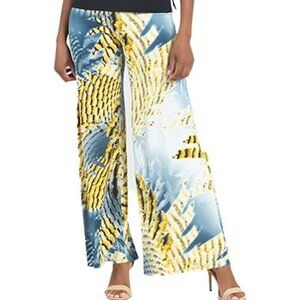 Clara Sunwoo - Palm Feather Print Silky Knit Palazzo Pants - NWT
